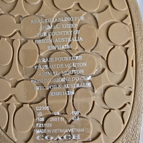 Coach Ulla Sherling Slides Casual Slip On Ivory Ladies sz 10 - Picture 8 of 13